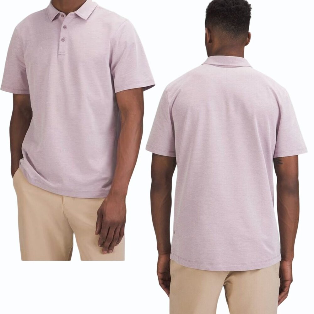 Lululemon Evolution Polo‎ Shirt Oxford Lavender Mens M Golf Athleisure Preppy